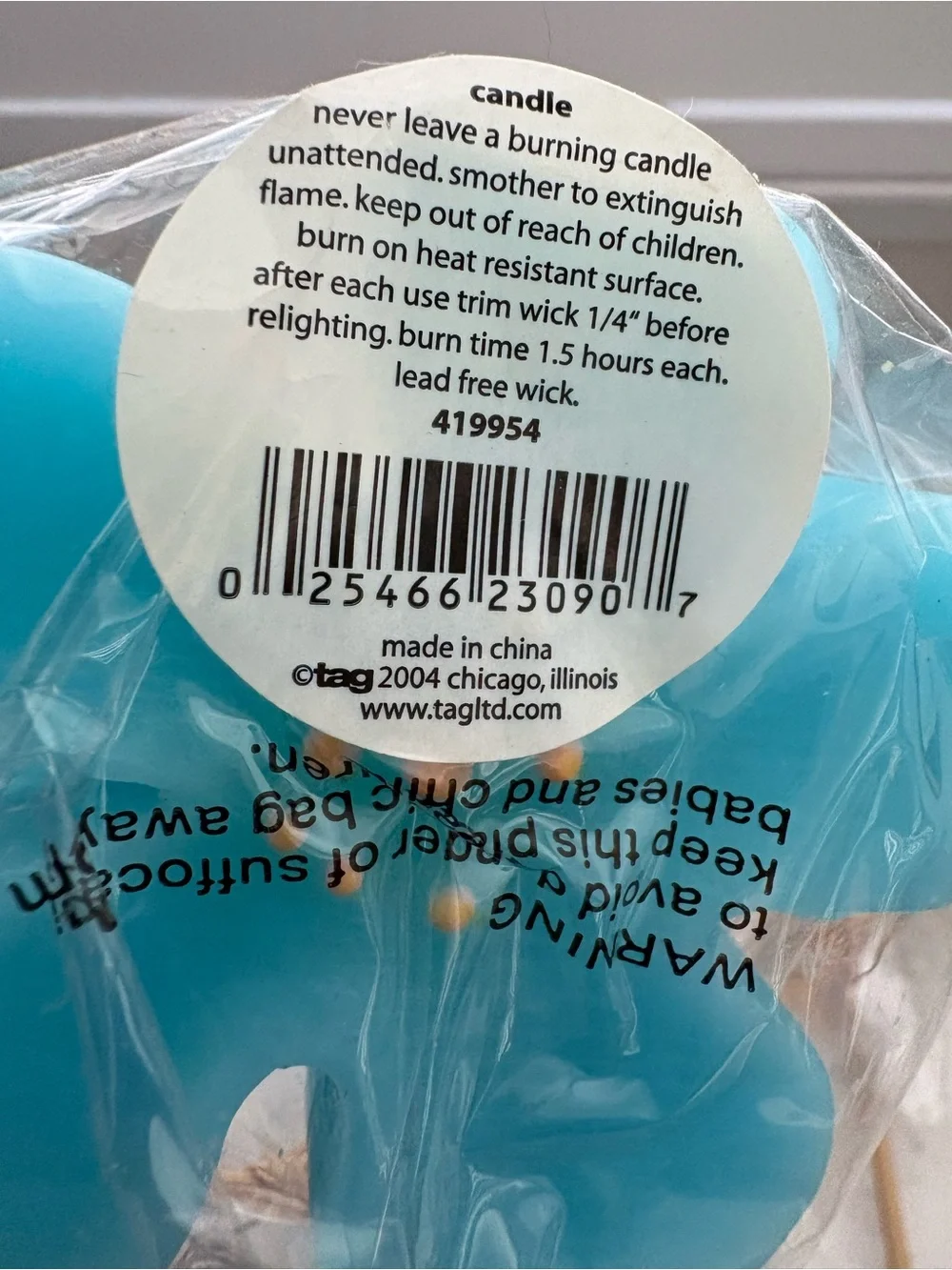 Tag Blue and Green Flower Lollipop Pick Candles - Home Party Supplies